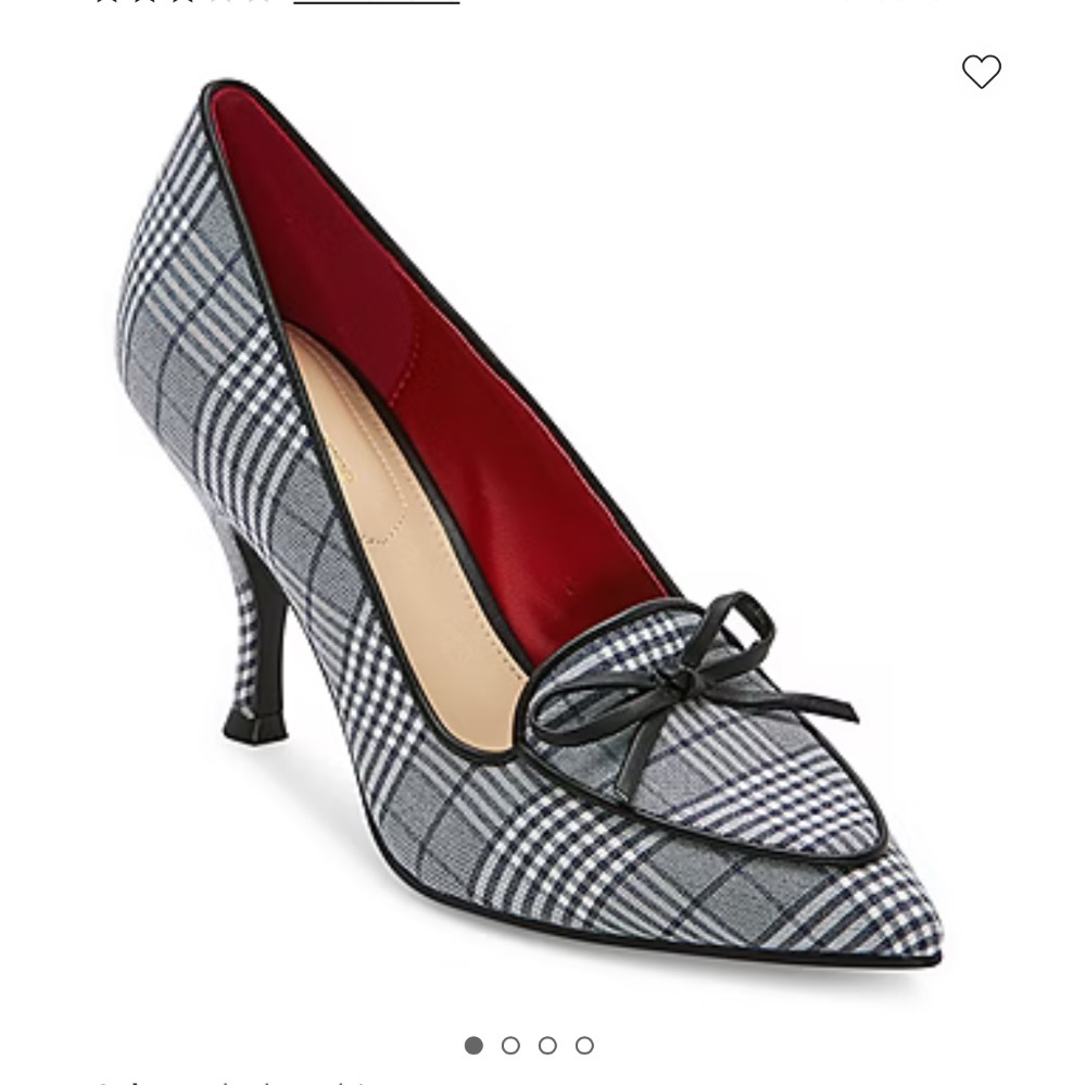 Plaid Women's Pump with Bow Accent